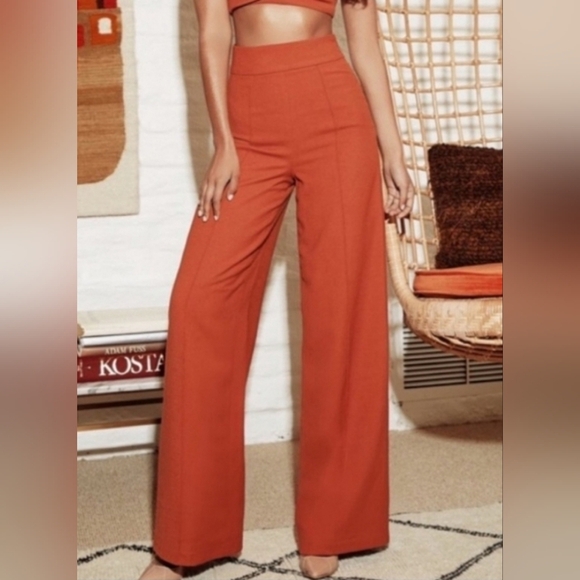 House Of Cb High-Waisted Wide-Leg Pants - Picture 1 of 6